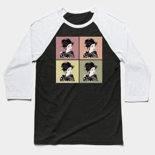 Vintage Geisha Japanese Retro Art Colorful Pop Art 464 Baseball T-Shirt